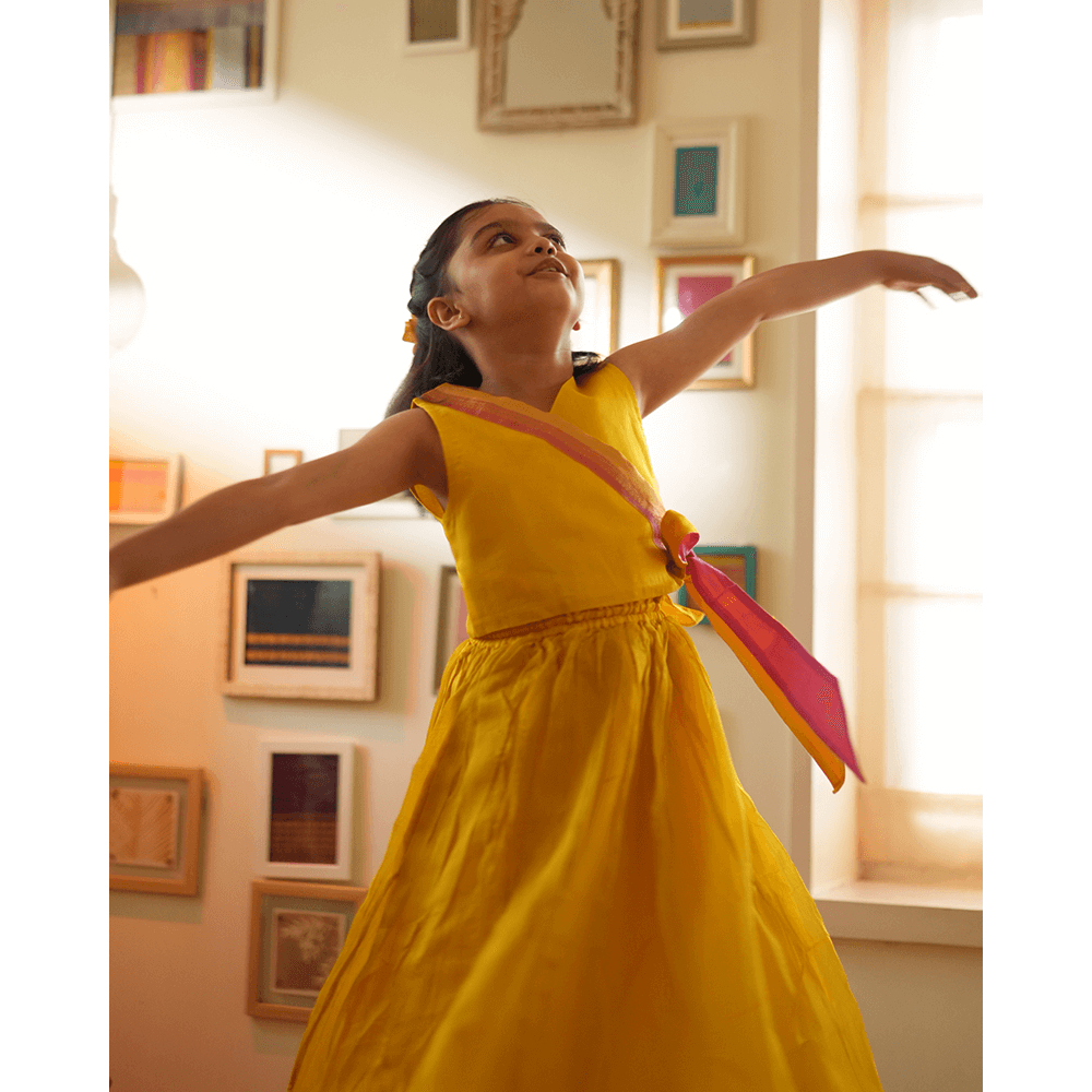 Love The World Today Basant Lehenga Choli - Yellow