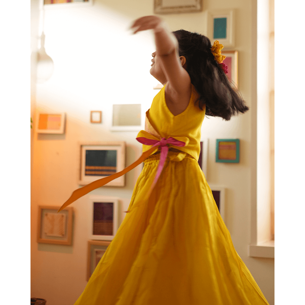 Love The World Today Basant Lehenga Choli - Yellow