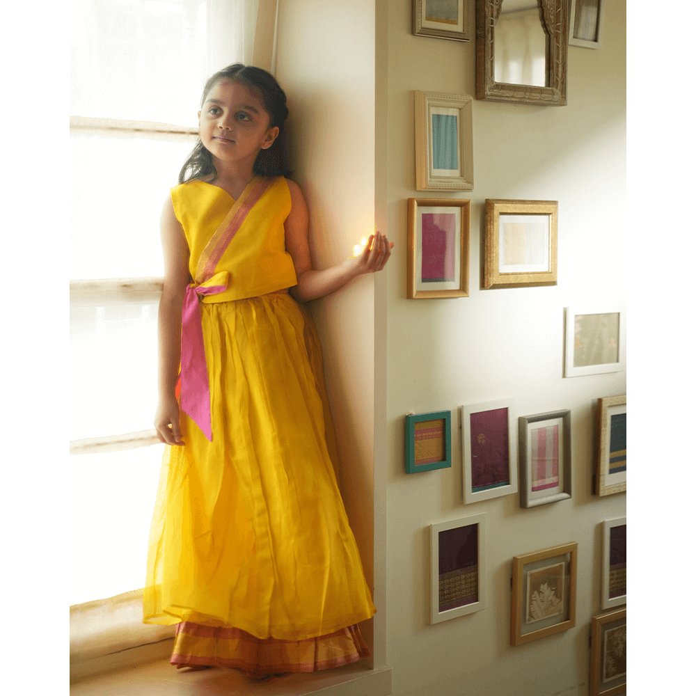 Love The World Today Basant Lehenga Choli - Yellow