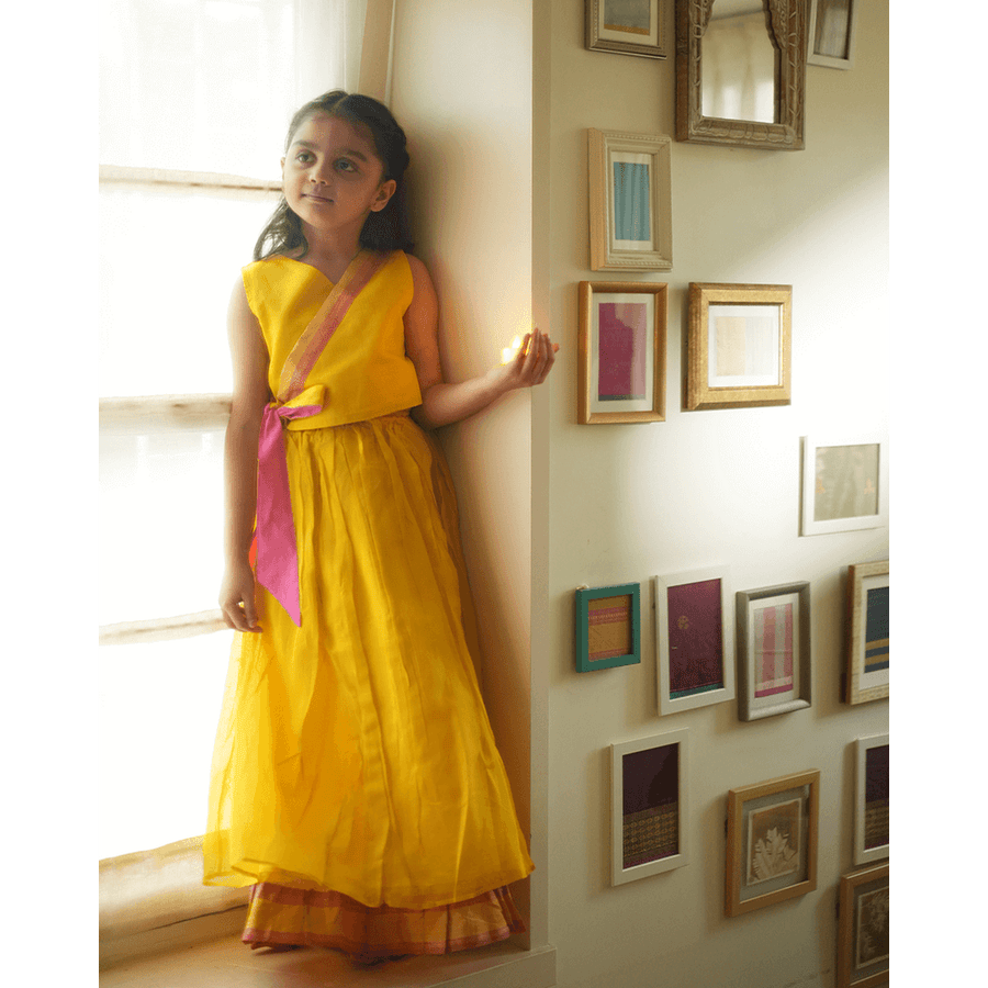 Love The World Today Basant Lehenga Choli - Yellow