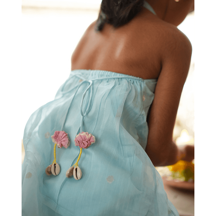 Love The World Today Poppy Sharara Kurta Set - Light Blue &amp; Yellow