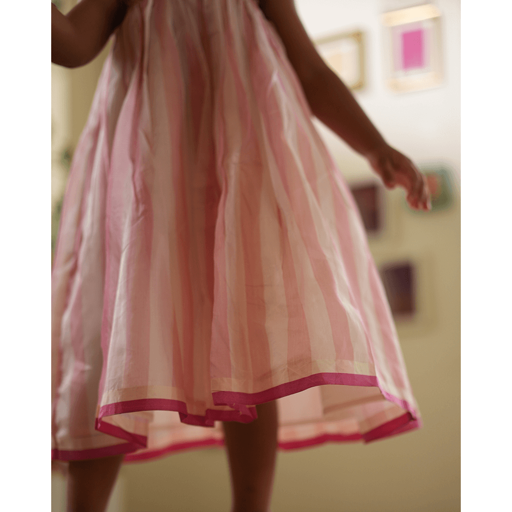 Love The World Today Kamal Lehenga Set - Baby Pink Stripes