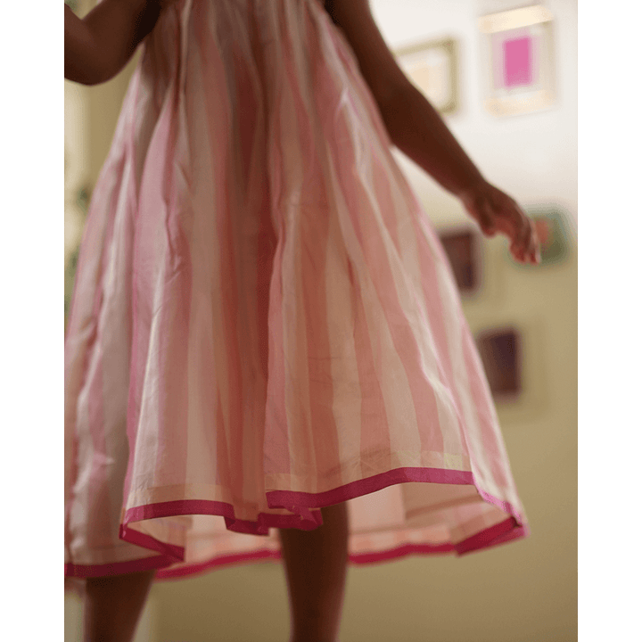 Love The World Today Kamal Lehenga Set - Baby Pink Stripes