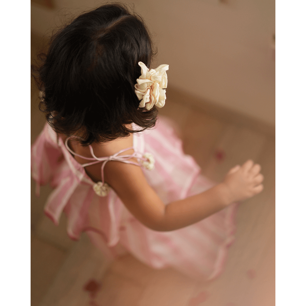 Love The World Today Kamal Lehenga Set - Baby Pink Stripes