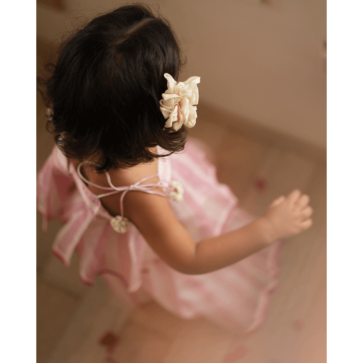 Love The World Today Kamal Lehenga Set - Baby Pink Stripes