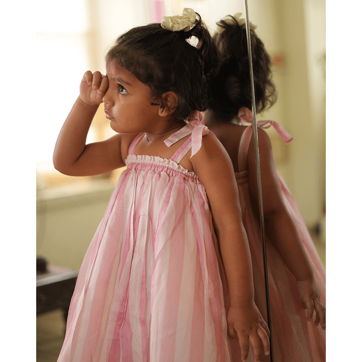 Love The World Today Kamal Lehenga Set - Baby Pink Stripes