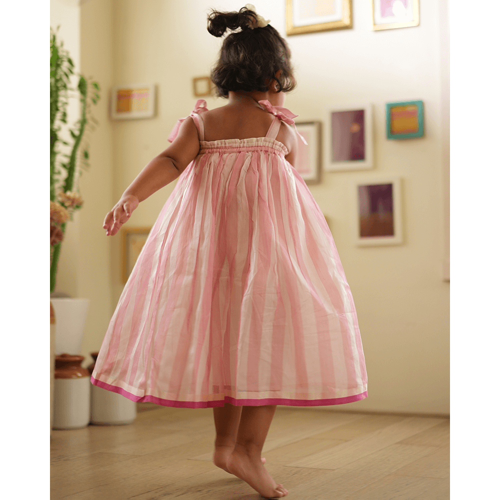 Love The World Today Kamal Lehenga Set - Baby Pink Stripes