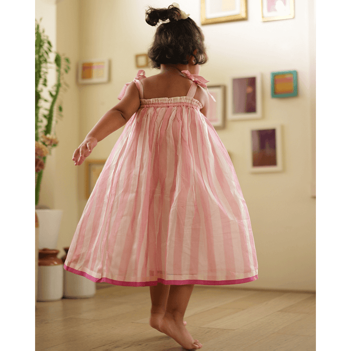 Love The World Today Kamal Lehenga Set - Baby Pink Stripes
