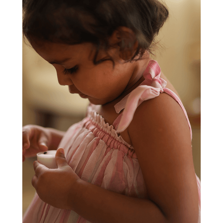 Love The World Today Kamal Lehenga Set - Baby Pink Stripes