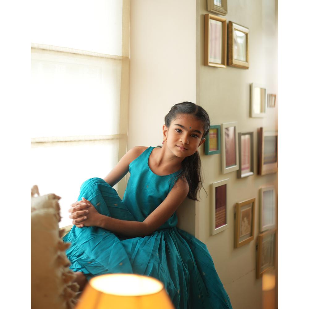 Love The World Today Nilima Lehenga Set - Teal