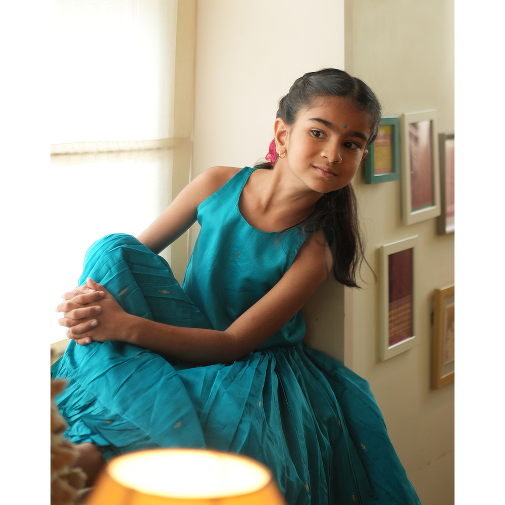 Love The World Today Nilima Lehenga Set - Teal