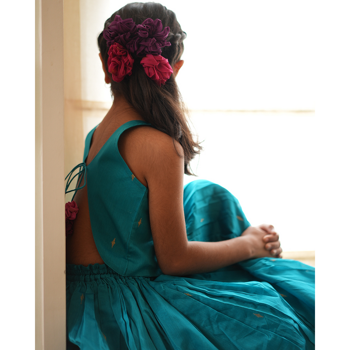 Love The World Today Nilima Lehenga Set - Teal