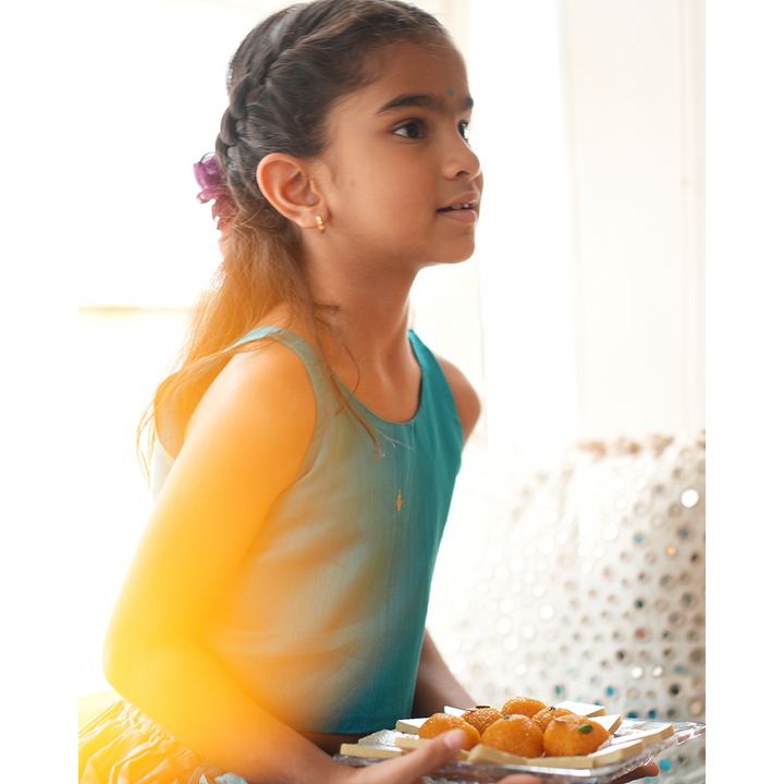 Love The World Today Nilima Lehenga Set - Teal