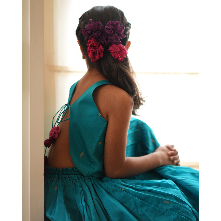 Love The World Today Nilima Lehenga Set - Teal