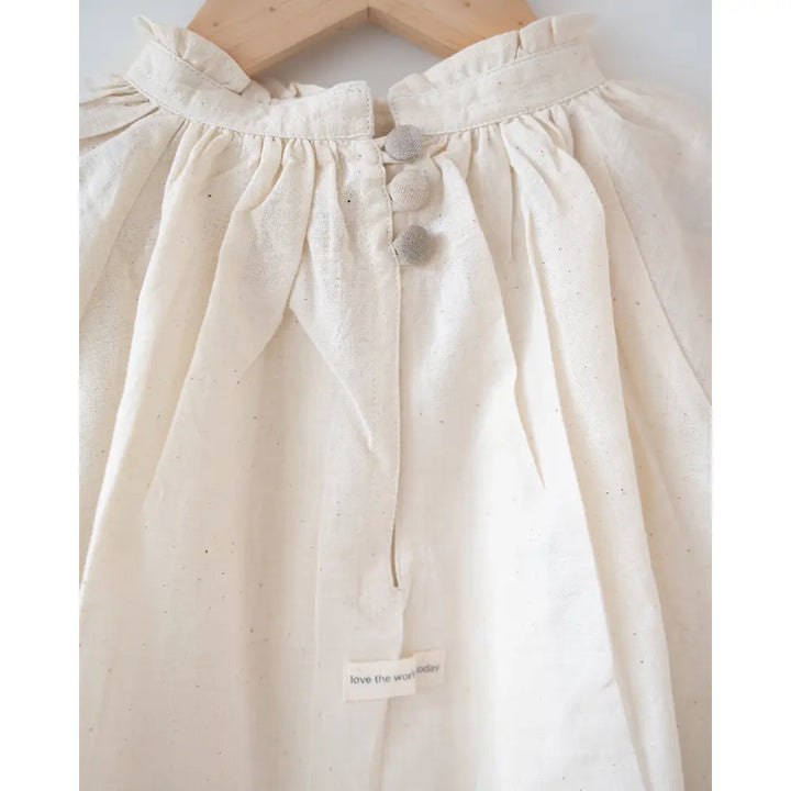 Love The World Today Cloud Kiss Kora Gathered Dress - Off White