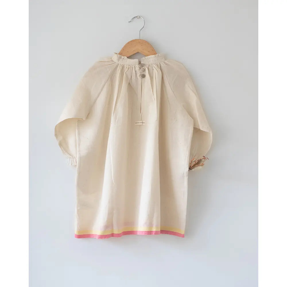 Love The World Today Cloud Kiss Kora Gathered Dress - Off White