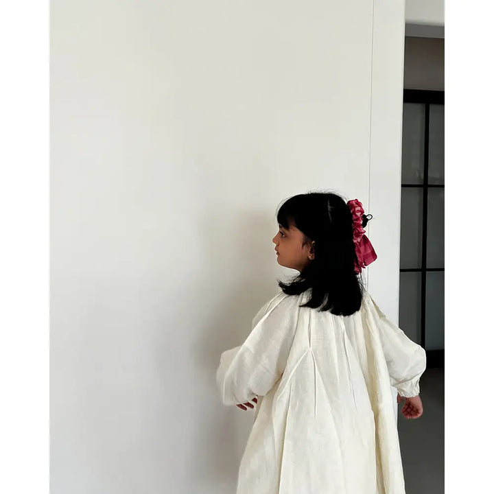 Love The World Today Cloud Kiss Kora Gathered Dress - Off White