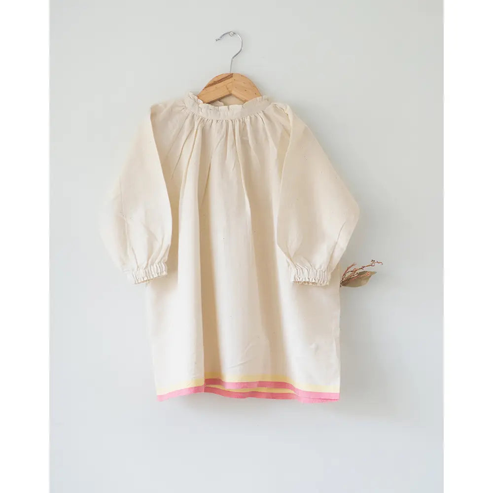 Love The World Today Cloud Kiss Kora Gathered Dress - Off White