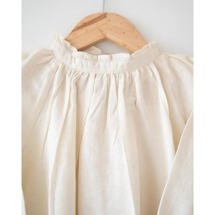 Love The World Today Cloud Kiss Kora Gathered Dress - Off White