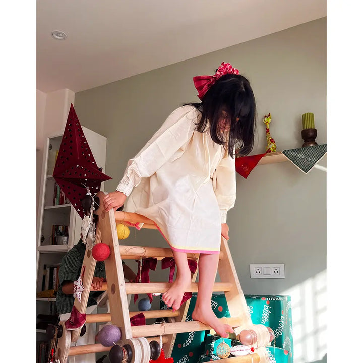 Love The World Today Cloud Kiss Kora Gathered Dress - Off White
