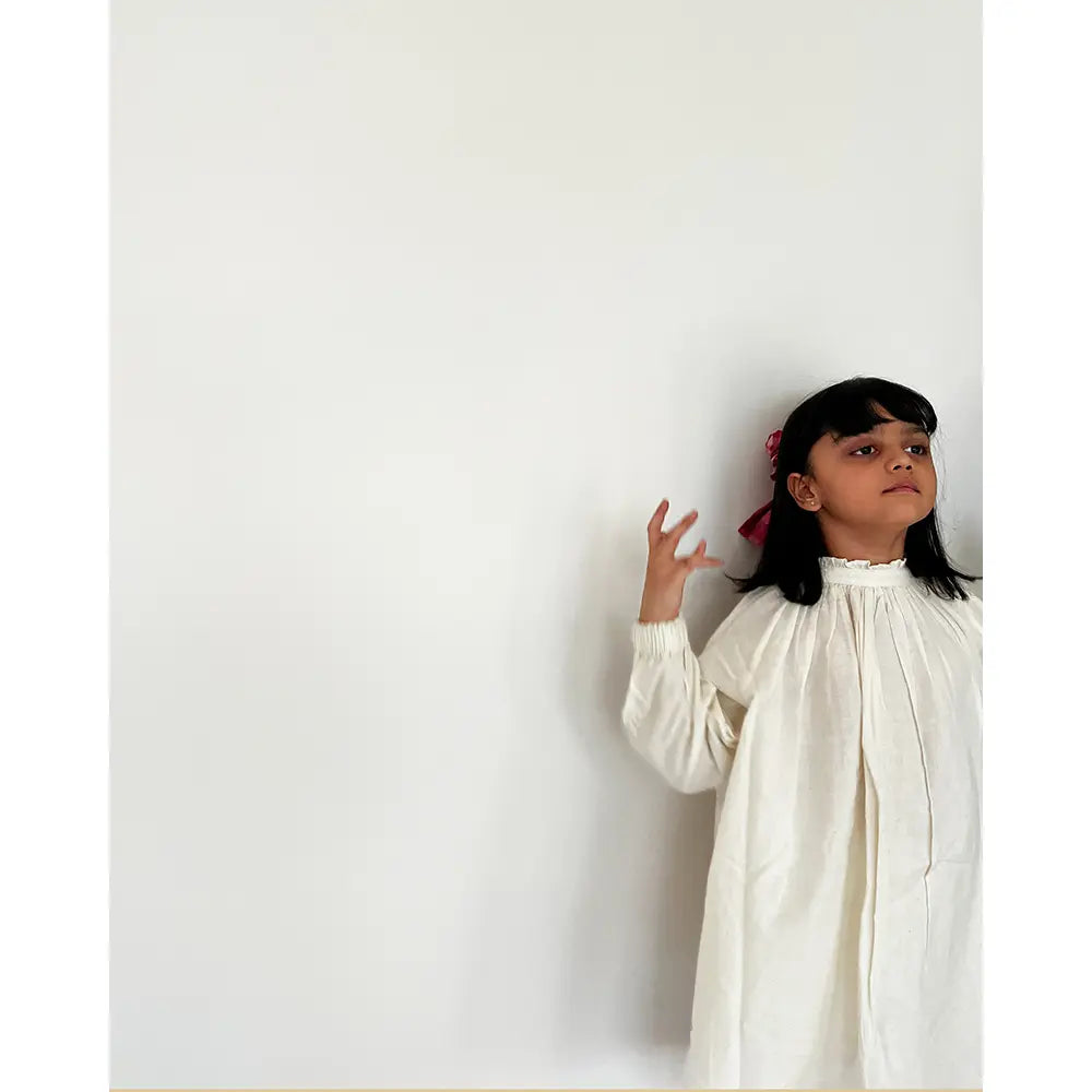Love The World Today Cloud Kiss Kora Gathered Dress - Off White