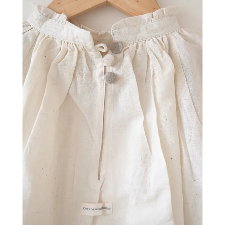 Love The World Today Cloud Kiss Kora Gathered Dress - Off White