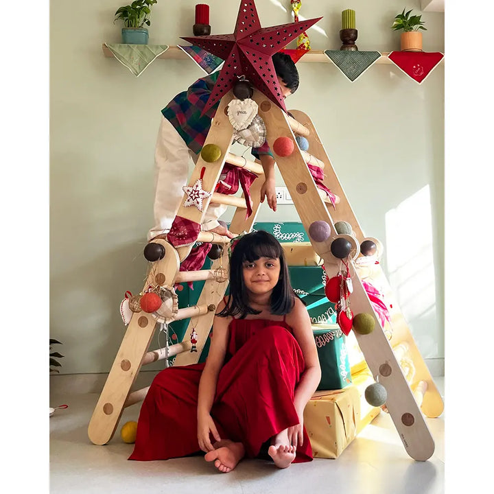 Love The World Today Fool’s Paradise Tiered Maxi Dress In Red Handwoven Cotton