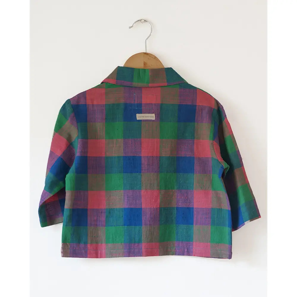 Love The World Today Cloud Drift Oversized Shirt In Handwoven Cotton - Multi color