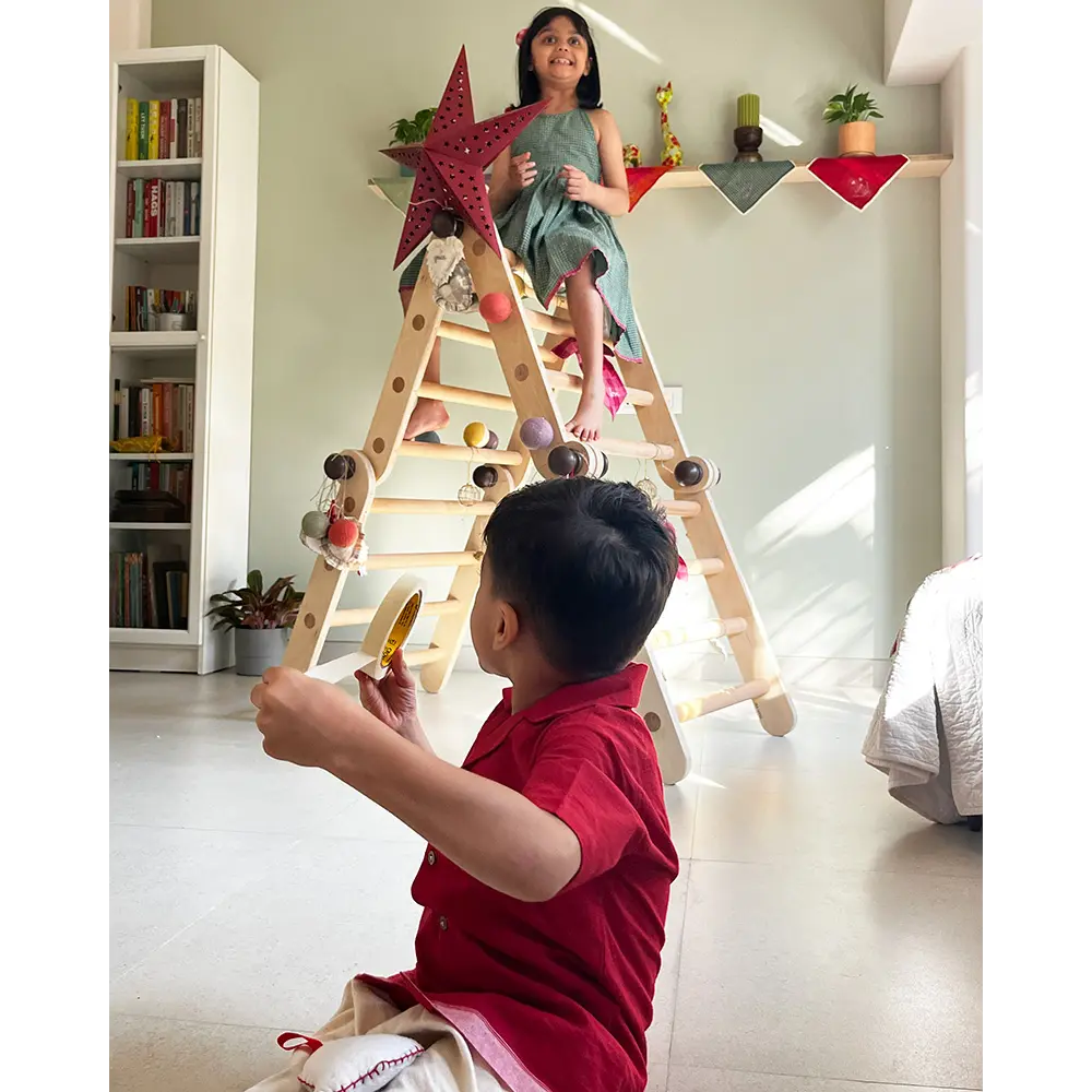 Love The World Today Boogie Red Boys Handwoven Cotton Shirt