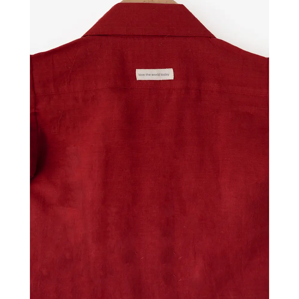 Love The World Today Boogie Red Boys Handwoven Cotton Shirt