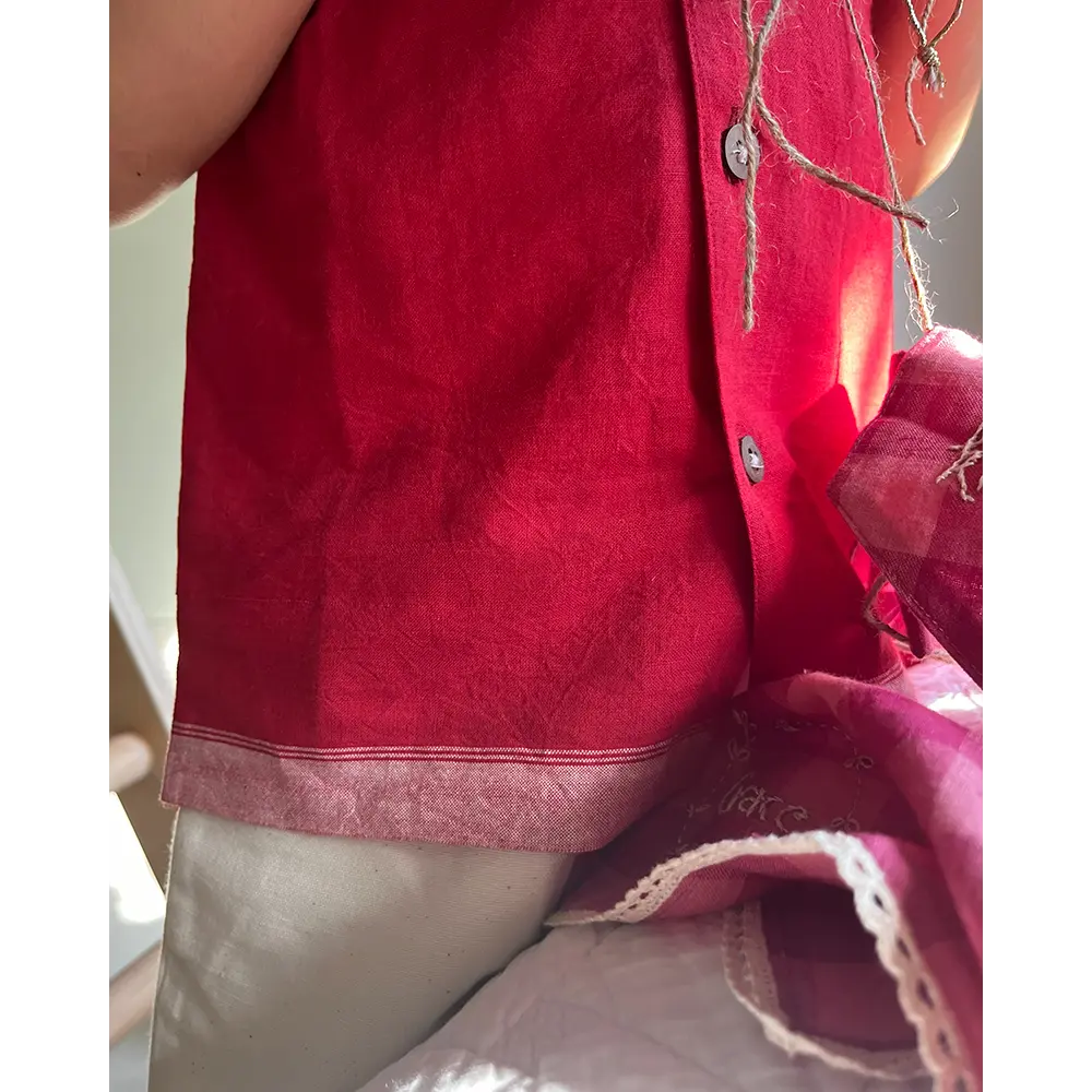 Love The World Today Boogie Red Boys Handwoven Cotton Shirt