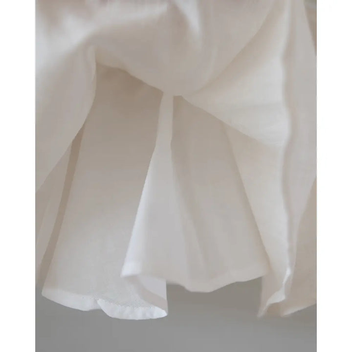 Love The World Today Round And Round White Slub Twirl Skirt - Off White