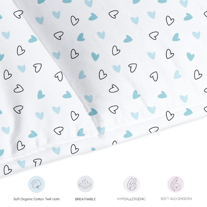 Twill Blue Hearts
