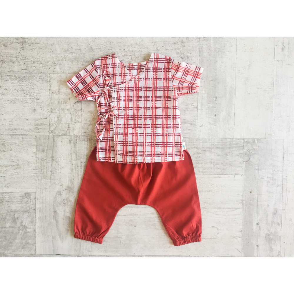 Whitewater Kids Unisex Organic Red Printed Set