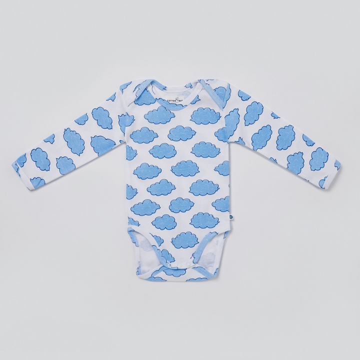 Cotton Bug Full Sleeves Romper - Set of 3 - Cloud