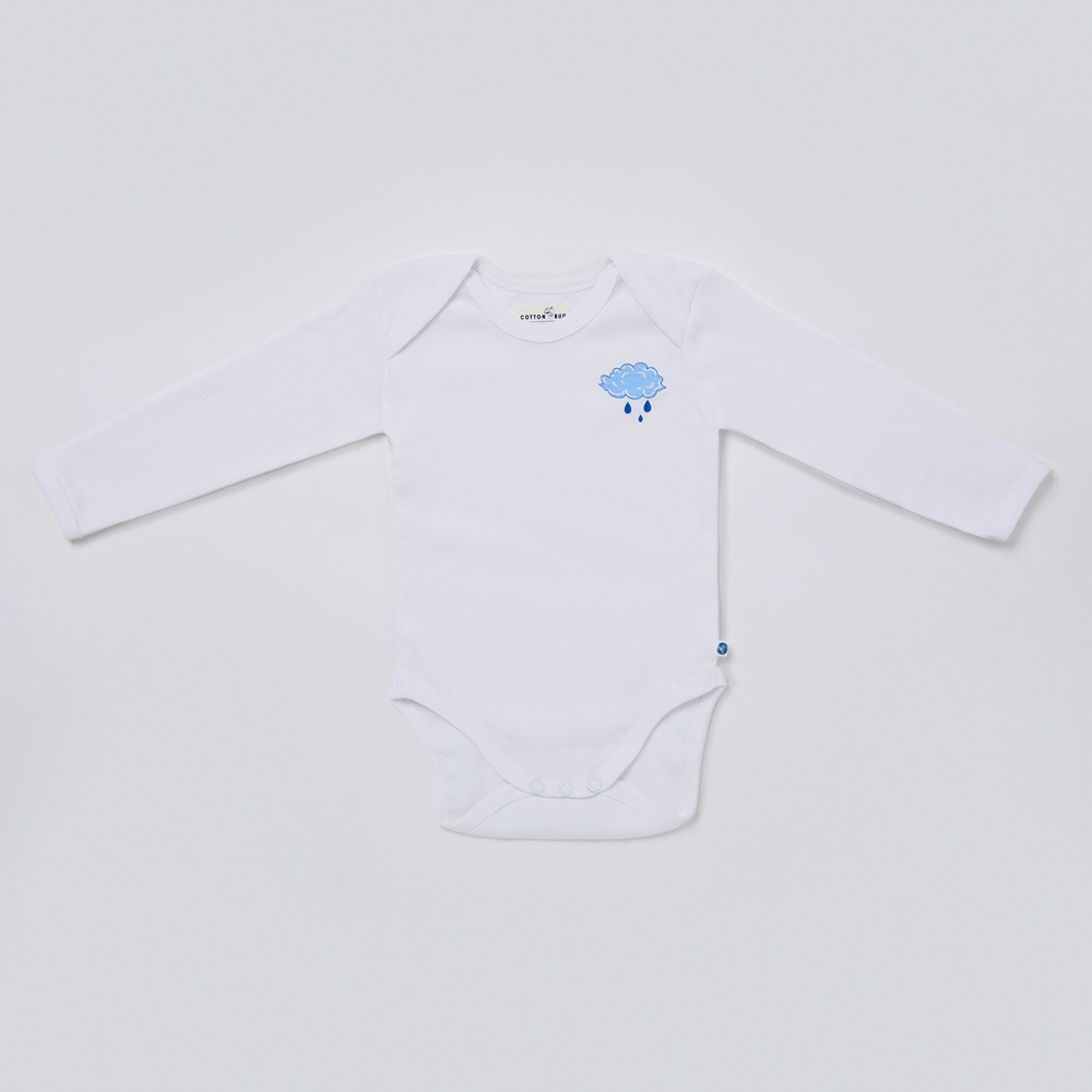 Cotton Bug Full Sleeves Romper - Set of 3 - Cloud