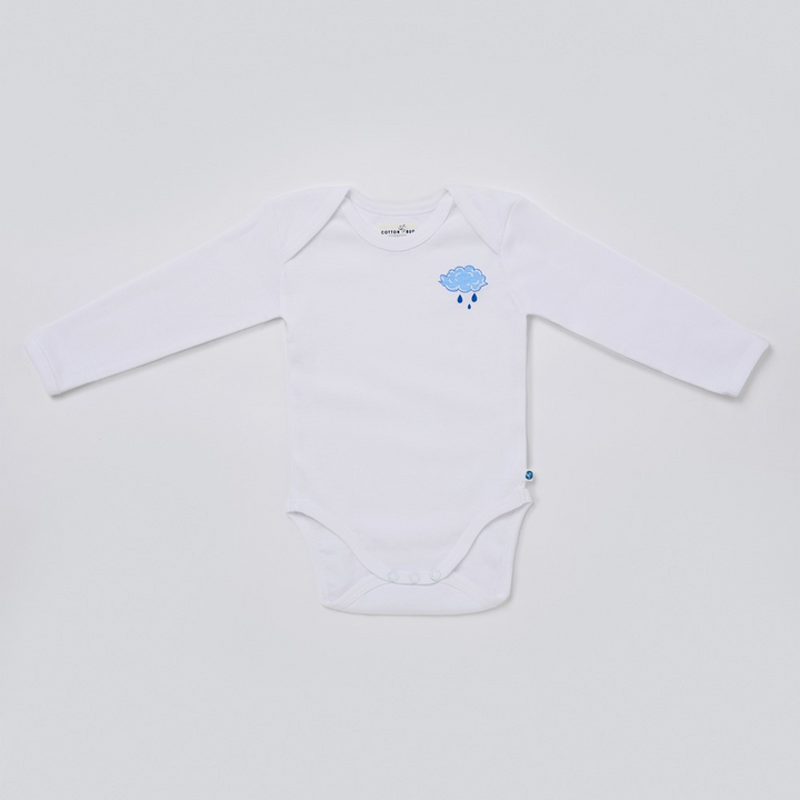 Cotton Bug Full Sleeves Romper - Set of 3 - Cloud