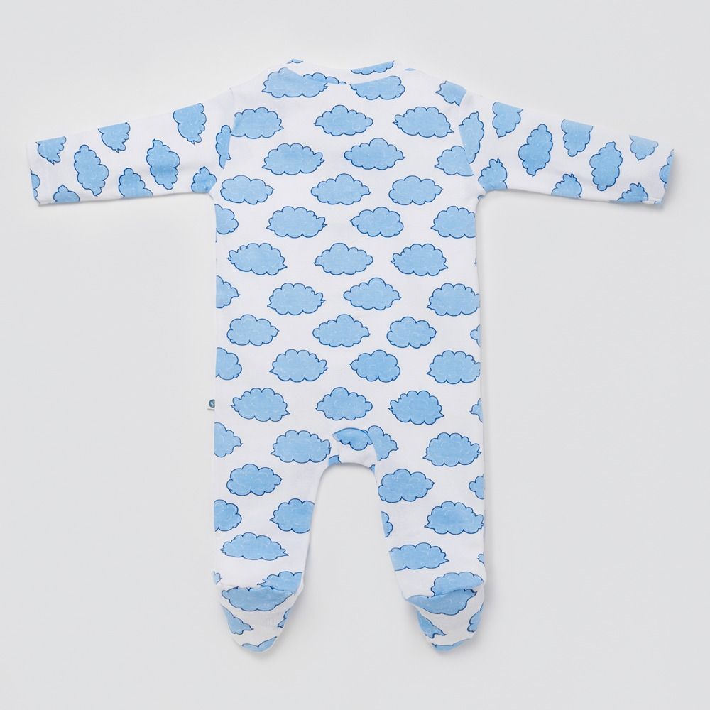 Cotton Bug Pyjama Romper - Cloud