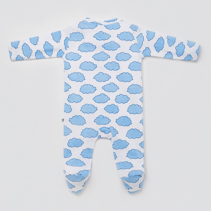 Cotton Bug Pyjama Romper - Cloud