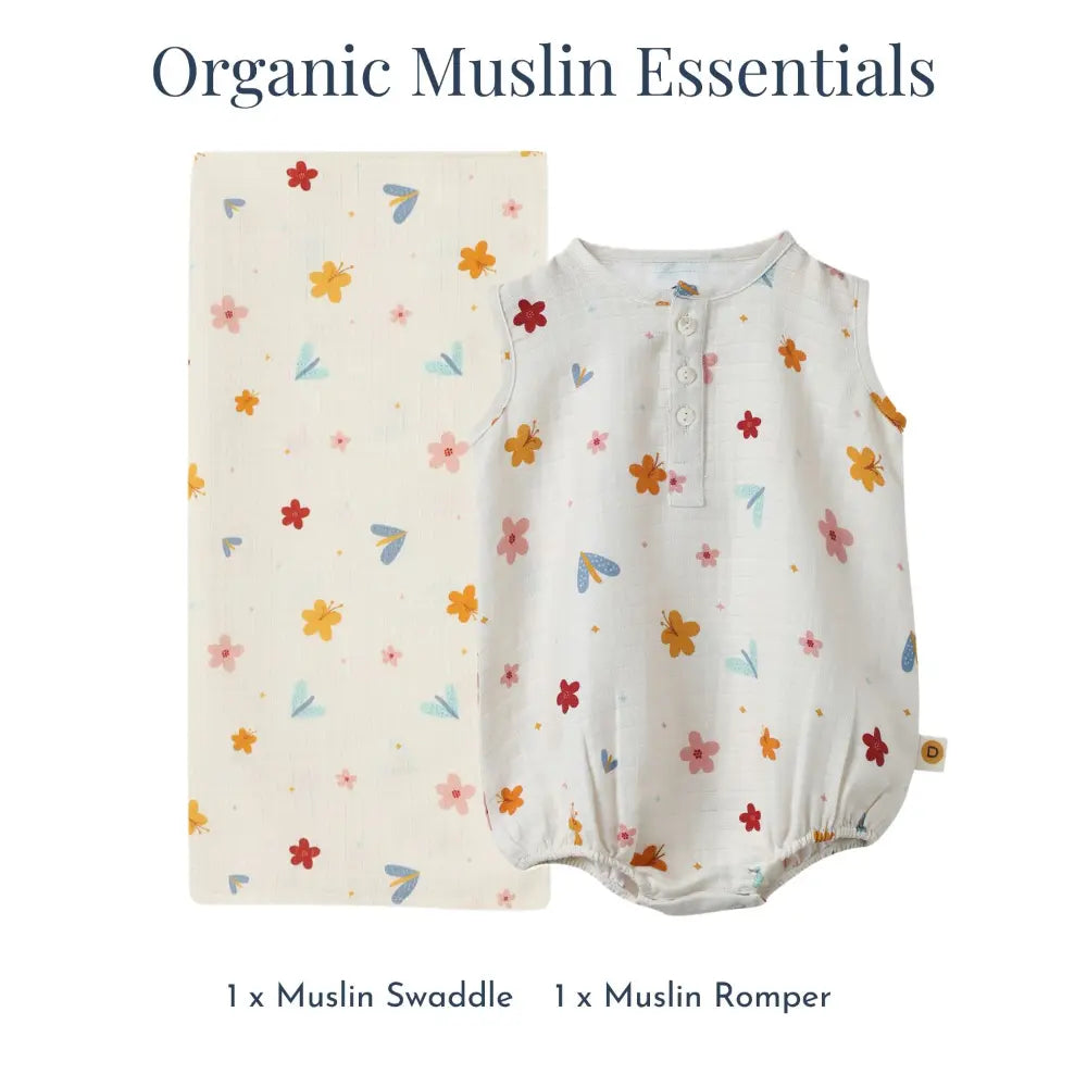 Dulaar Organic Muslin Essentials (Set of 2) - A World in Bloom
