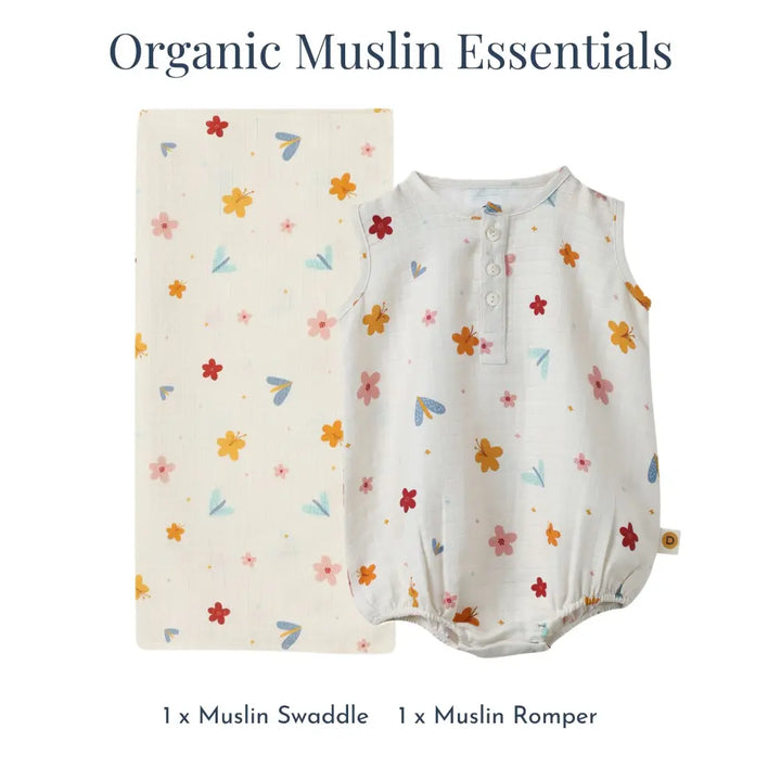 Dulaar Organic Muslin Essentials (Set of 2) - A World in Bloom