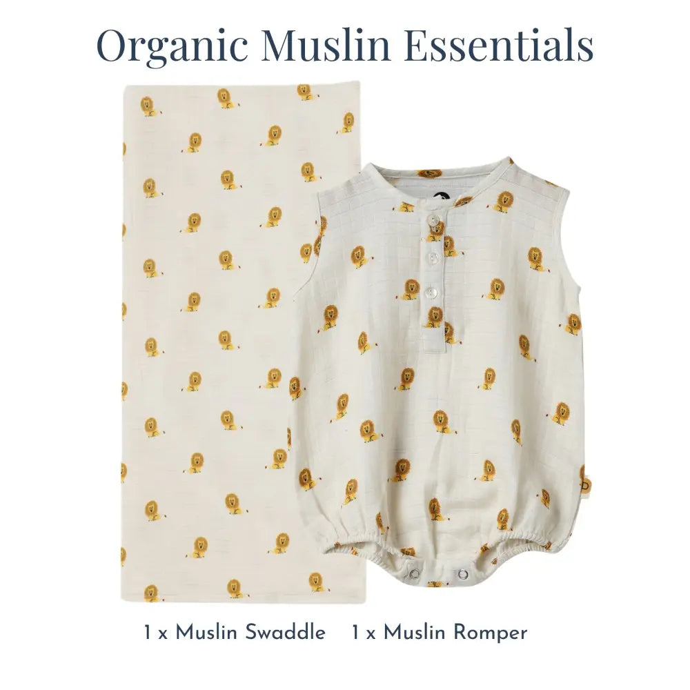 Dulaar Organic Muslin Essentials (Set of 2) - Just Lion Around