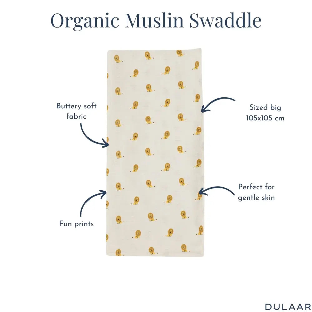 Dulaar Organic Muslin Essentials (Set of 2) - Just Lion Around