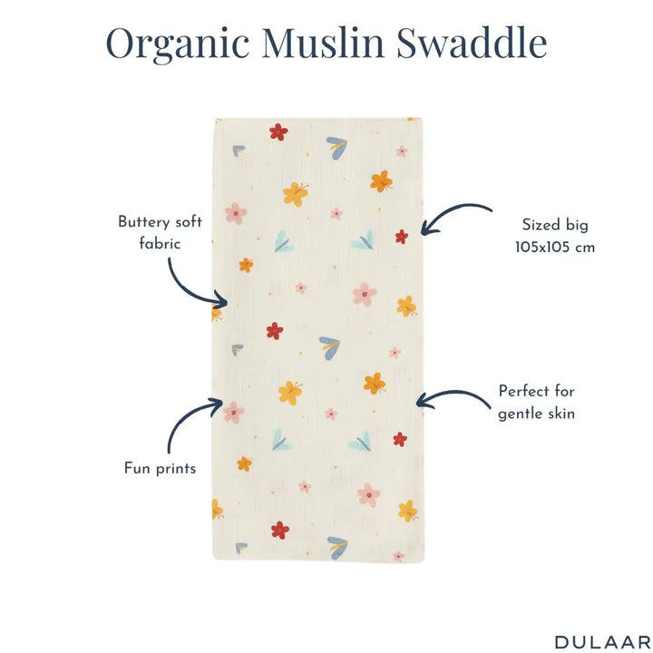 Dulaar Organic Muslin Essentials Set - A World in Bloom