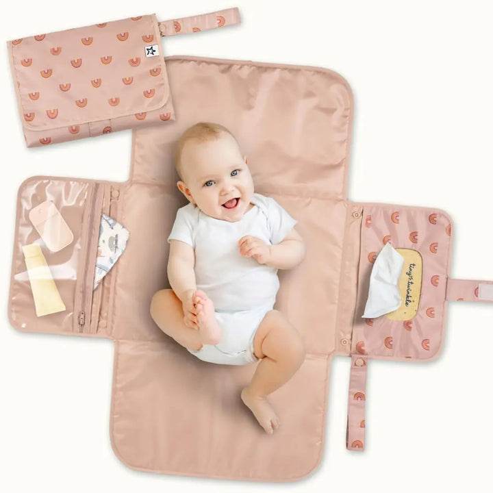 Tiny Twinkle Portable Diaper Changing Pad - Boho Rainbow