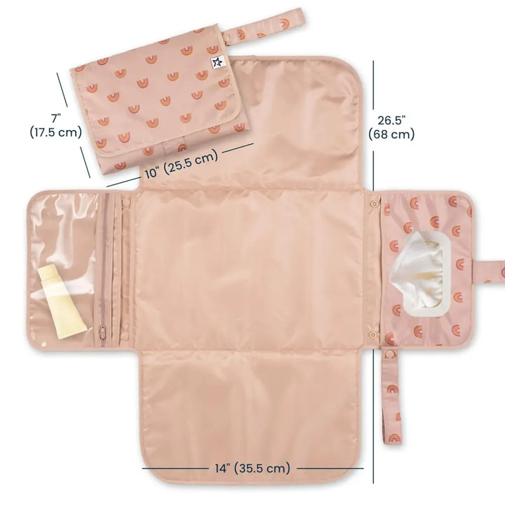 Tiny Twinkle Portable Diaper Changing Pad - Boho Rainbow