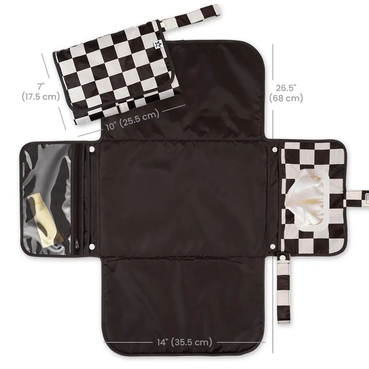 Tiny Twinkle Portable Diaper Changing Pad - Black Checkers