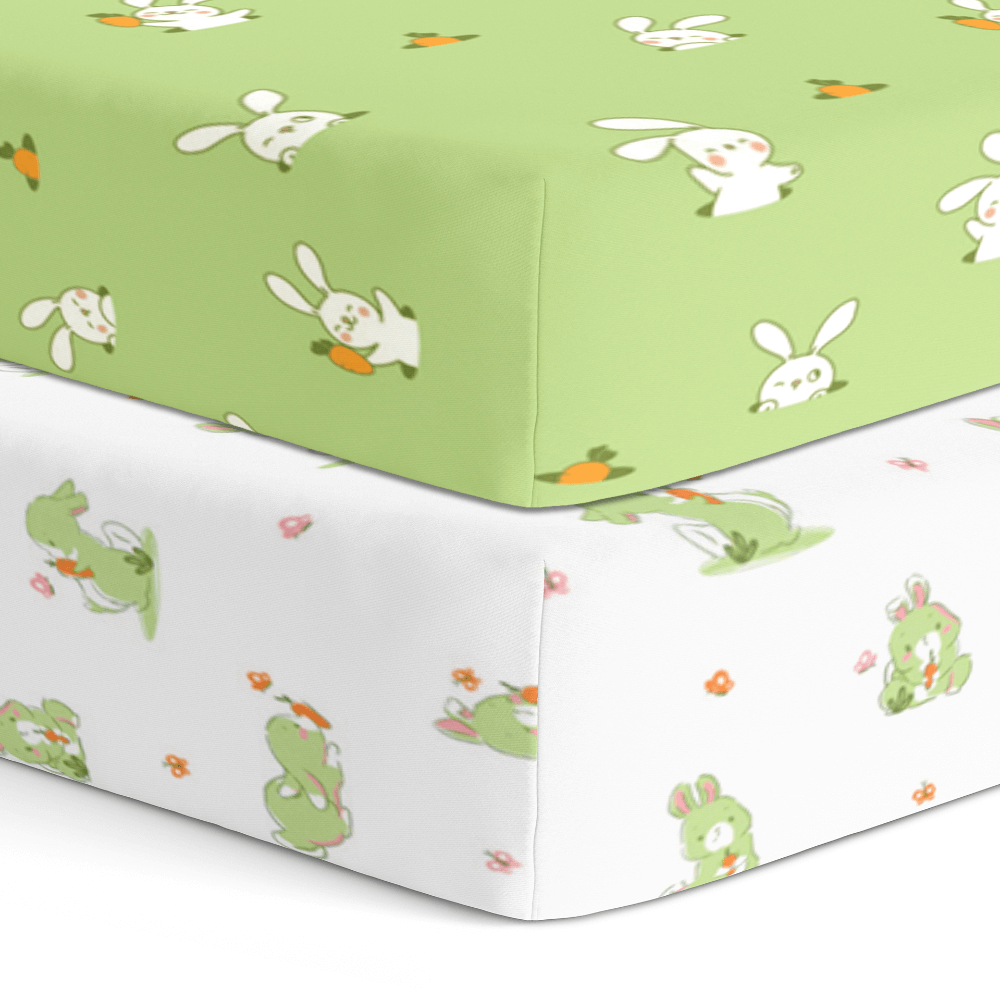 The White Cradle Cotton Crib Fitted Sheets (Pack of 2)