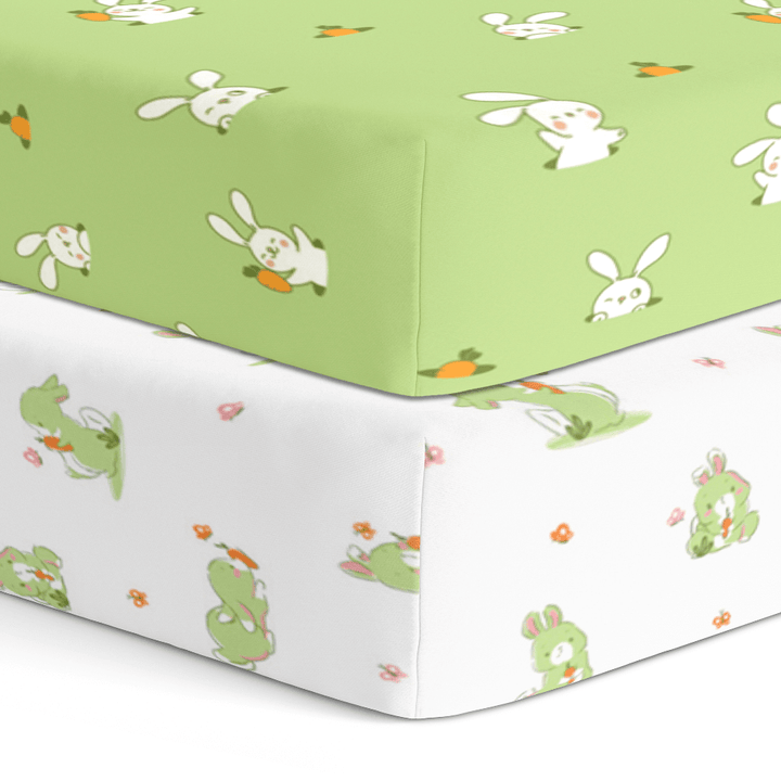 The White Cradle Cotton Crib Fitted Sheets (Pack of 2)