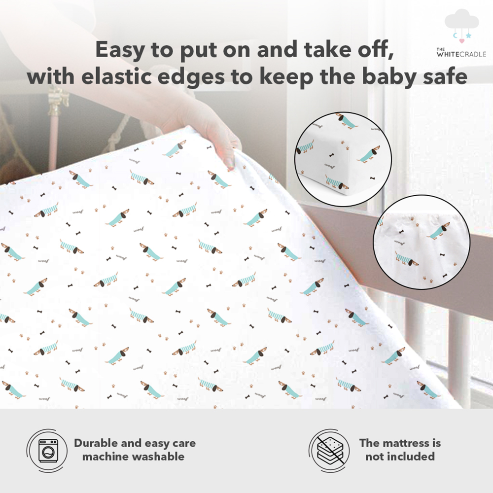 The White Cradle Cotton Crib Fitted Sheets (Pack of 2)